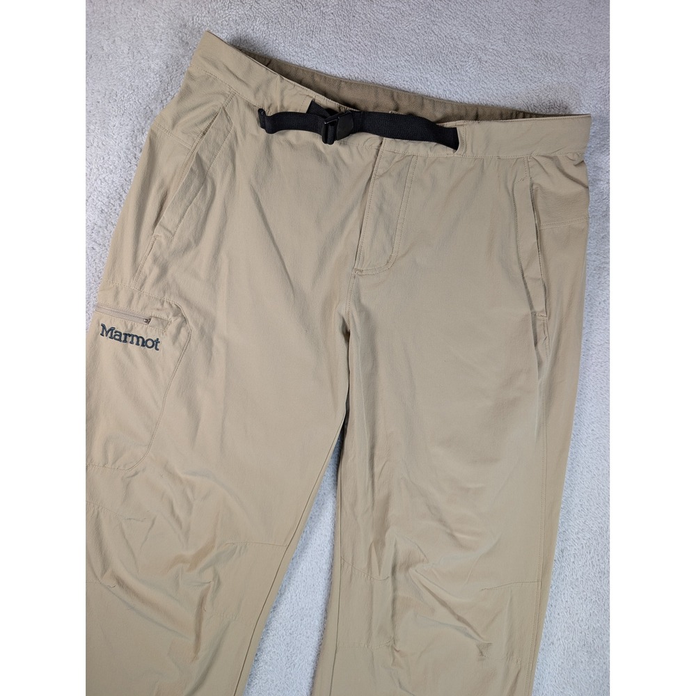 Marmot Mens Tan Nylon Stretch Hiking Cargo Pants Webbing Belt Size 36